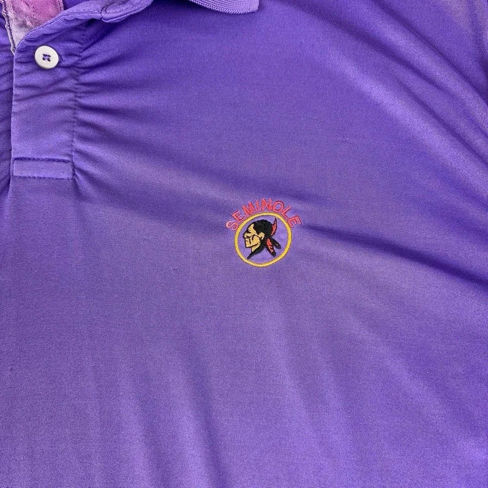 RLX Ralph Lauren Polo Shirt Mens XL Purple Seminole Golf Short Sleeve Logo